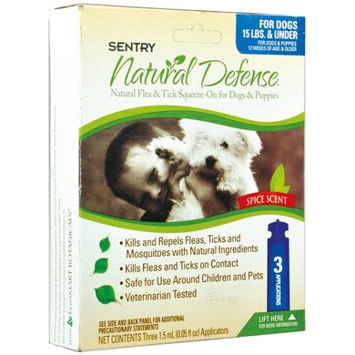 Sentry Natural Defense &#040;Сентри&#041; капли от блох и клещей для собак, весом до 7 кг