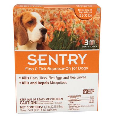 Sentry &#040;Сентри&#041; капли от блох, клещей и комаров для собак весом 7-15 кг