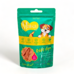 Mavsy Rabbit Chips For Dogs Диетические чипсы из кролика для собак с чувствительным пищеварением, 100 г