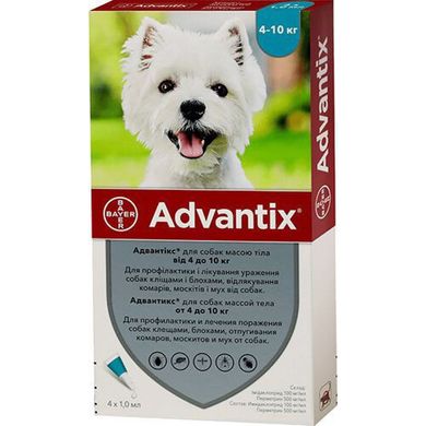Advantix &#040;Адвантикс&#041; капли для собак весом 4-10 кг