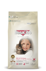 BonaCibo (Бонасибо) Kitten сухой корм для котят, беременных и кормящих кошек. 1.5 кг