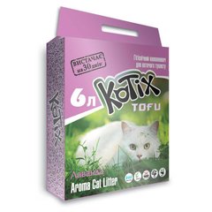 Kotix Tofu Lavender соевый наполнитель для кошачьего туалета с ароматом лаванды, 6 л