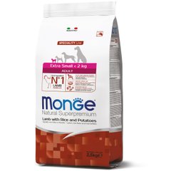 Monge (Монж) Extrasmall Adult сухой корм для собак миниатюрных пород с ягненком, 2.5 кг