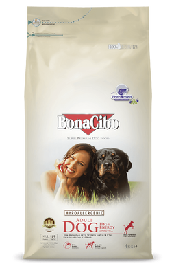 BonaCibo Dog Adult High Energy Chicken & Rice сухий корм для активних собак, 4 кг