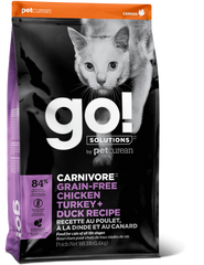 GO! CARNIVORE Grain Free Chicken, Turkey, Duck Recipe корм для кошек с курицей, индейкой и уткой, 1.4 кг