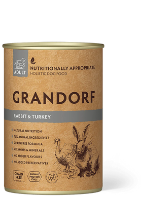 Grandorf Rabbit & Turkey вологий корм для собак з кроликом та індичкою, 400 г