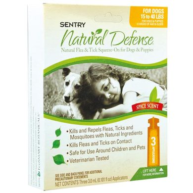 Sentry Natural Defense &#040;Сентри&#041; капли от блох и клещей для собак, весом от 7 до 18 кг