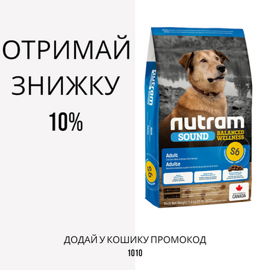 Nutram S6 Sound Balanced Wellness Natural Adult сухий корм для дорослих собак, 2 кг