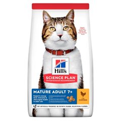 Hill`s (Хиллс) Mature Adult 7+ Active Longevity сухой корм для стареющих кошек с курицей, 1.5 кг