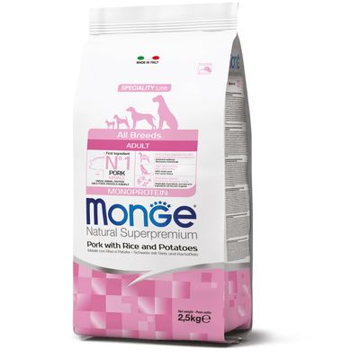 Monge (Монж) All Breed Adult Pork сухой корм для собак всех пород со свининой, 2.5 кг