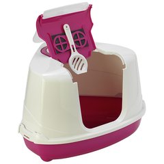 Moderna Flip Cat кутовий закритий туалет для кішок, C250328, Рожевий