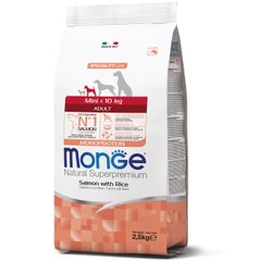 Monge (Монж) Mini Adult Salmon & Rice сухой корм для собак мелких пород с лососем, 7.5 кг