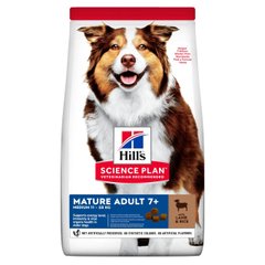 Hills (Хіллс) Mature Adult 7+ Medium Breed Lamb & Rice сухий корм для старіючих собак з ягням, 14 кг
