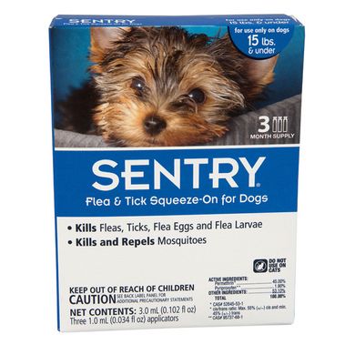 Sentry &#040;Сентри&#041; капли от блох, клещей и комаров для собак весом до 7 кг
