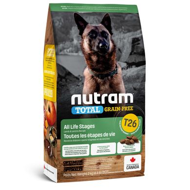 Nutram T26 Total Grain-Free Lamb & Lentils Dog Food беззерновой корм с ягненком, 2 кг