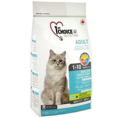 1st Choice Adult Cat Healthy Skin and Coat сухий корм для дорослих котів з лососем, 10 кг