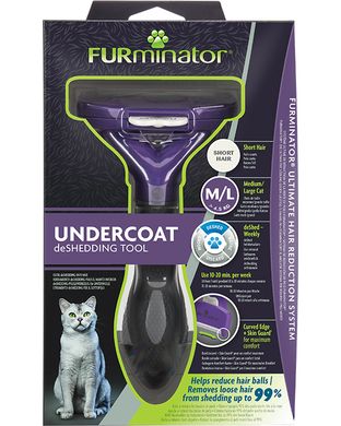 Furminator Short Hair M/L для короткошерстих котів від 4,5 кг