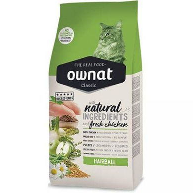 Ownat (Овнат) Classic Cat Adult Hairball сухой корм для взрослых кошек, помогающий шерстевыведению