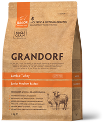 Grandorf (Грандорф) Lamb & Turkey Junior сухой корм для юниоров ягненок с индейкой, 3 кг