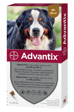 Advantix &#040;Адвантикс&#041; капли для собак весом 40-60 кг