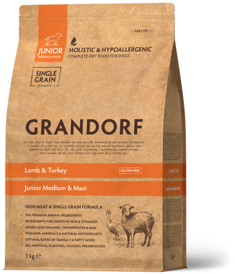 Grandorf (Грандорф) Lamb & Turkey Junior сухой корм для юниоров ягненок с индейкой, 3 кг