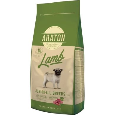 Araton Lamb Junior All Breeds сухий корм для молодих собак з ягням і рисом, 3 кг