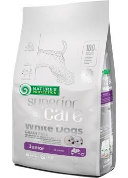 Nature's Protection White Dogs Grain Free Junior сухой корм для щенков с белой шерстью с лососем, 1.5 кг