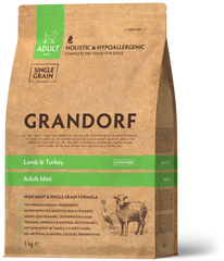 Grandorf Lamb & Turkey Adult Mini сухий корм для міні порід ягня з індичкою, 1 кг