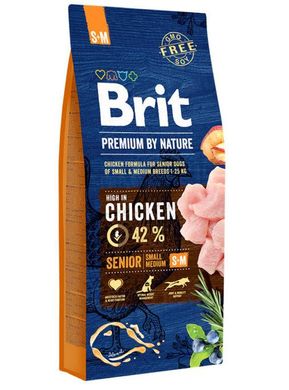 Brit Premium Senior S+M сухий корм для старіючих собак маленьких і середніх порід, 3 кг