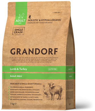 Grandorf Lamb & Turkey Adult Mini сухой корм для мини пород ягненок с индейкой, 1 кг