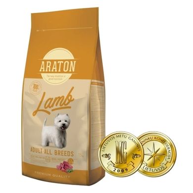 Araton Lamb Adult All Breeds сухий корм для дорослих собак з ягням, 3 кг