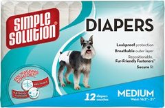 Simple Solution Disposable Diapers Medium гігієнічні підгузки для тварин, 12 шт