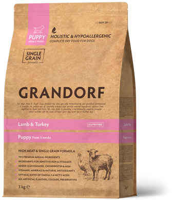 Grandorf Lamb & Turkey Puppy сухий корм для цуценят ягня з індичкою, 1 кг