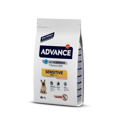 Advance Adult Mini Sensitive сухой корм для собак мини пород с чувствительным пищеварением, 3 кг