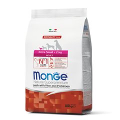 Monge (Монж) Extrasmall Adult сухой корм для собак миниатюрных пород с ягненком, 800 г
