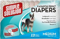 Simple Solution Fashion Disponible Diapers Medium гігієнічні підгузки для тварин, 12 шт