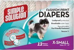 Simple Solution Fashion Disponible Diapers X-Small гігієнічні підгузки для тварин з візерунком, 12 шт