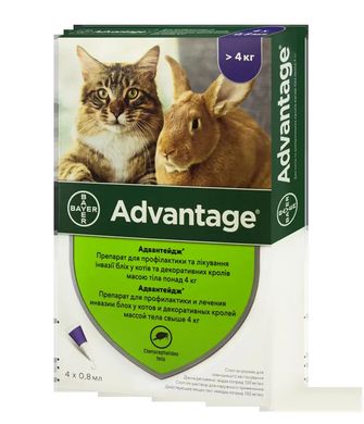 Advantage (Адвантейж) 80 капли для кошек, вагою більш ніж 4 кг