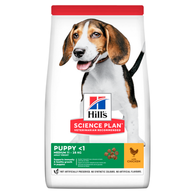 Hills (Хіллс) Puppy Medium Breed Chicken сухий корм для цуценят середніх порід з куркою, 2.5 кг