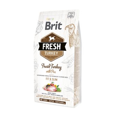 Brit Fresh Turkey With Pea Adult Fit & Slim корм со свежей индейкой и горошком для взрослых собак, 12 кг