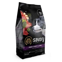 Savory (Сэйвори) Medium Breed Fresh Turkey & Lamb сухой корм для собак средних пород, 1 кг