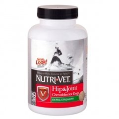 Nutri Vet Hip&Joint Extra 2 уровень, хондроитин и глюкозамин для собак, с МСМ, 120 шт