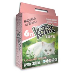 Kotix Tofu Honey Peach соевый наполнитель для кошачьего туалета с ароматом персика